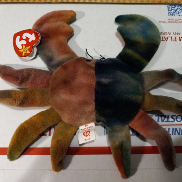 Ty Beanie Baby The Beanie Babies Collection "Claude The Crab" 1996 "Retired" PVC - Picture 13 of 15
